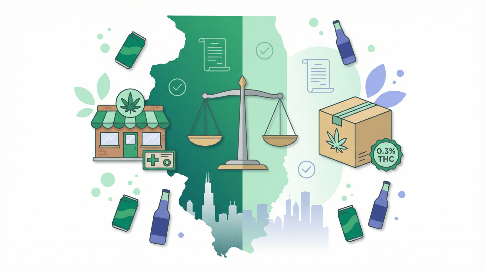 THC Drinks Illinois - Hemp vs Dispensary Options 2025 - Zazzy Marketplace