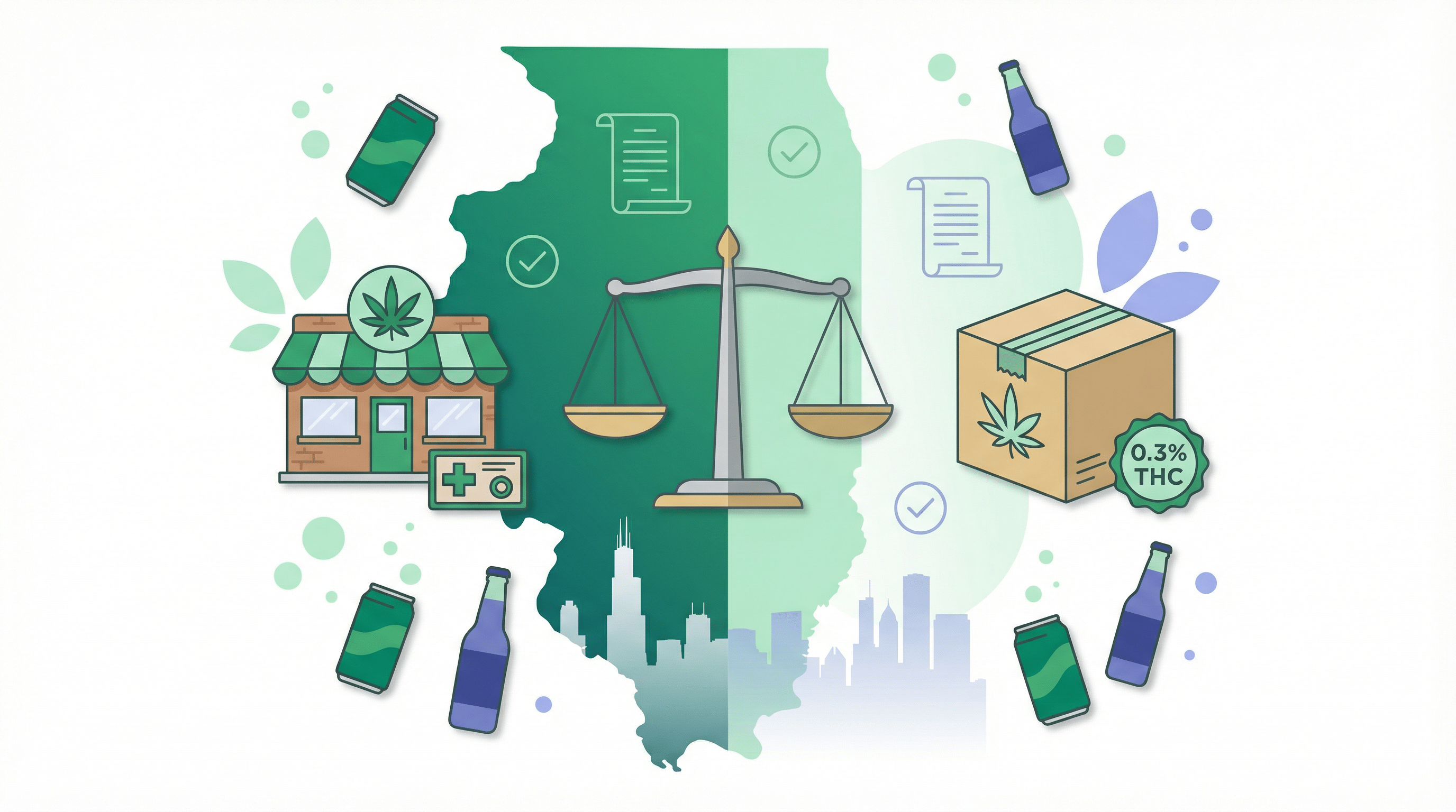 THC Drinks Illinois - Hemp vs Dispensary Options 2025 - Zazzy Marketplace