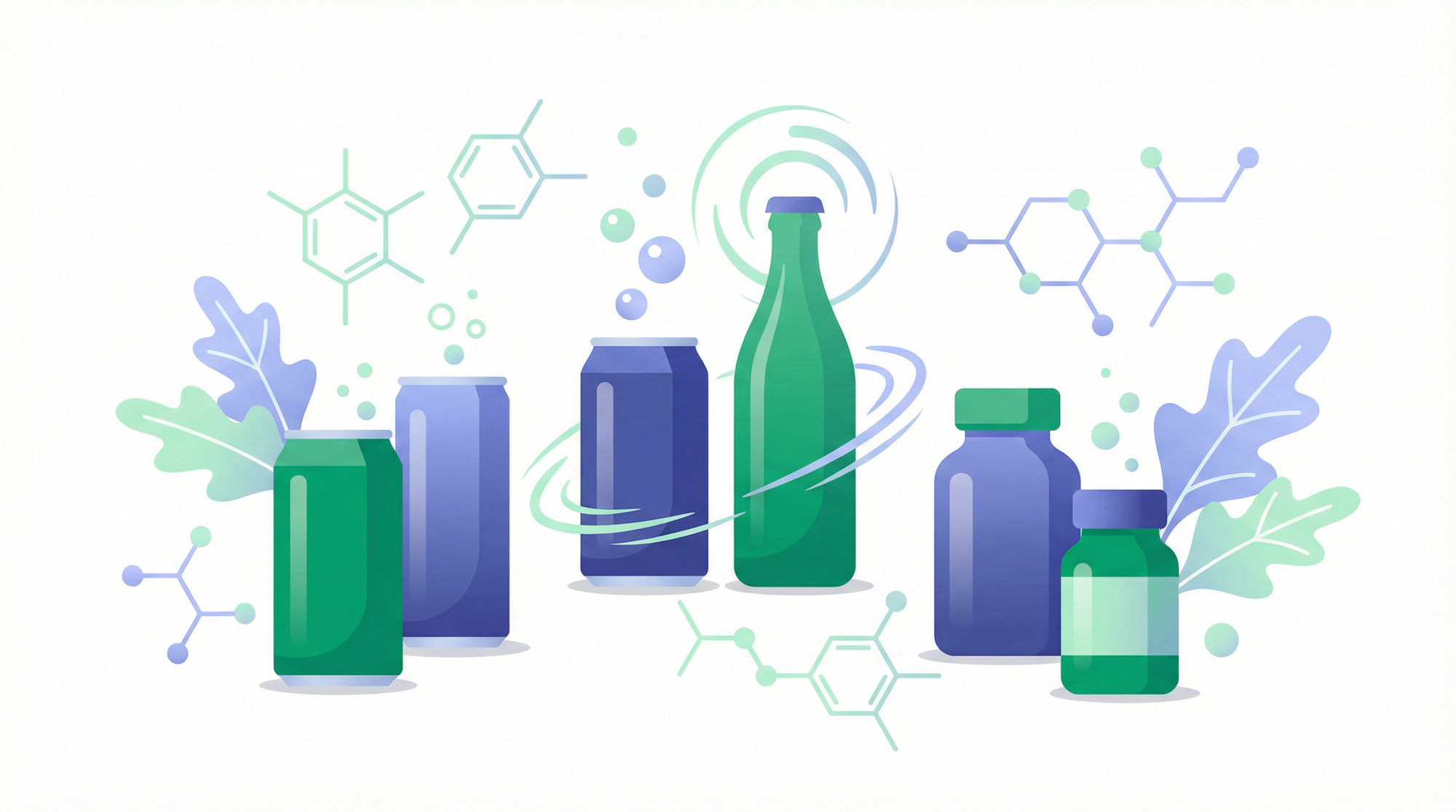 Functional THC Beverages Hero Image - wellness drinks with adaptogens and botanicals